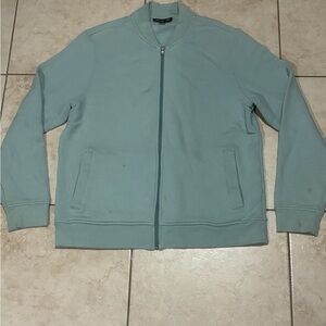 Michael Kors Pistachio Green Full Zip Sweater men’s size XL pockets Cotton